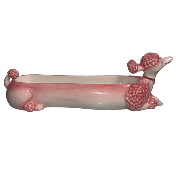 Vigour Giftland Poodle Dish Pink Hand Painted Ceramic Collectible - Picture 10 of 10